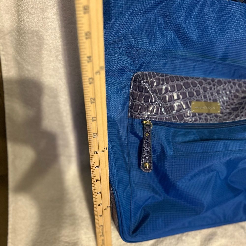 Samantha Brown  Blue Laptop Bag with Crocodile Pattern/ Travel - Picture 9 of 16